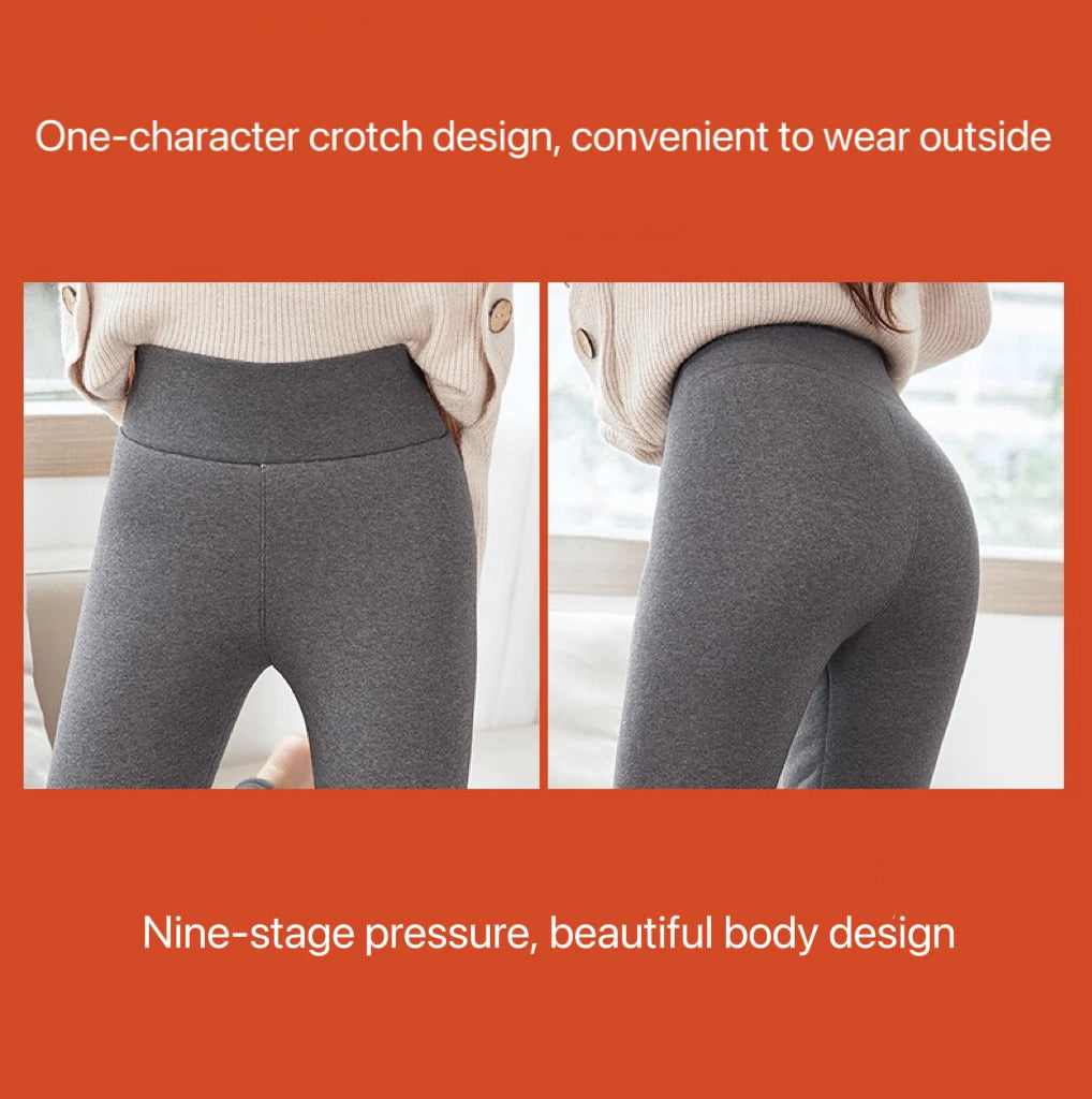 1pcs Winter Leggings Women Cotton Extra Thick Warm Pants Fashion Thermal Legging Slim Black Elastic High Waist Solid Leggings