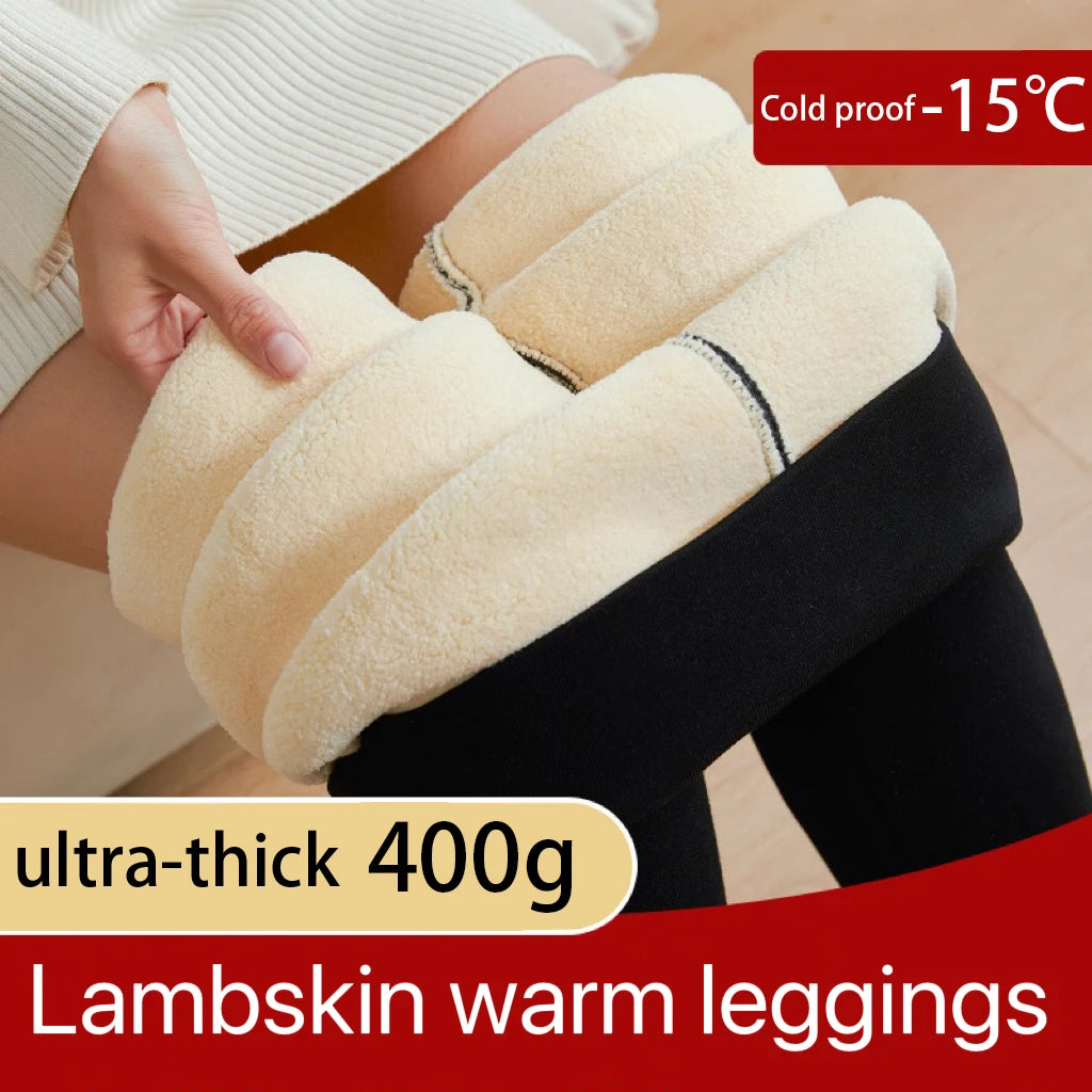 1pcs Winter Leggings Women Cotton Extra Thick Warm Pants Fashion Thermal Legging Slim Black Elastic High Waist Solid Leggings