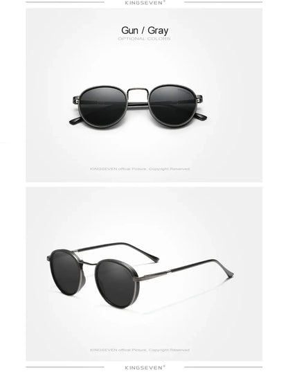 KINGSEVEN Brand Original Causal Round Frame Sunglasses Men Polarized UV400 Luxury Retro Women Driving Summer Fishing Glasses