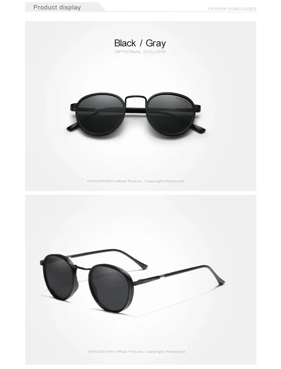 KINGSEVEN Brand Original Causal Round Frame Sunglasses Men Polarized UV400 Luxury Retro Women Driving Summer Fishing Glasses