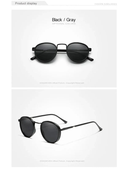 KINGSEVEN Brand Original Causal Round Frame Sunglasses Men Polarized UV400 Luxury Retro Women Driving Summer Fishing Glasses