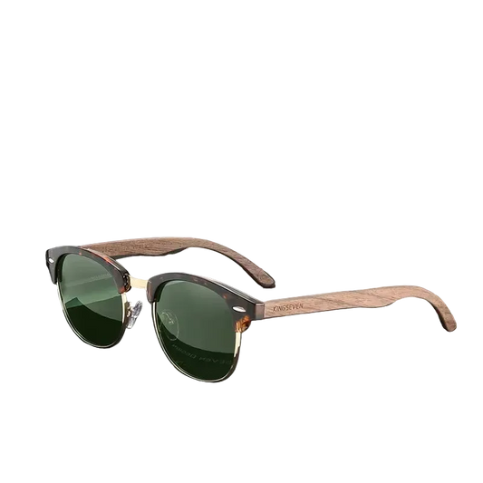 KINGSEVEN Brand Walnut Sunglasses Men Women Polarized UV400 Lens Wood Round Frame Glasses Vintage Retro Luxury Eyewear Patchwork