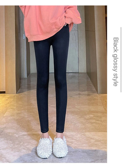 1pcs Winter Leggings Women Cotton Extra Thick Warm Pants Fashion Thermal Legging Slim Black Elastic High Waist Solid Leggings