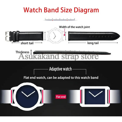 For Tissot Seiko Calf Genuine Leather WatchBand Alligator Grain Butterfly Clasp Watch Strap 12/13/14/15/16/17/18/19/20/22mm 24mm