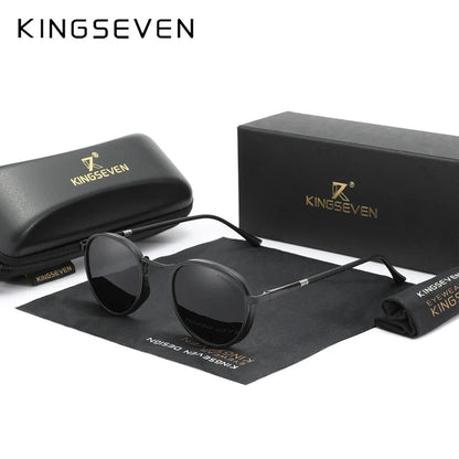 KINGSEVEN Brand Original Causal Round Frame Sunglasses Men Polarized UV400 Luxury Retro Women Driving Summer Fishing Glasses