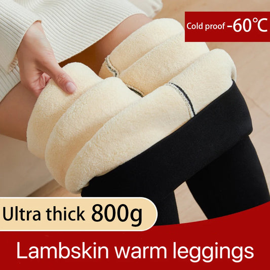 1pcs Winter Leggings Women Cotton Extra Thick Warm Pants Fashion Thermal Legging Slim Black Elastic High Waist Solid Leggings