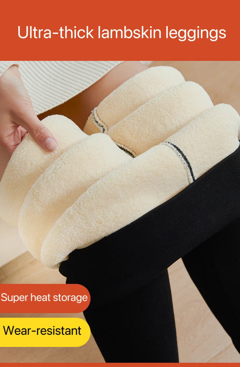 1pcs Winter Leggings Women Cotton Extra Thick Warm Pants Fashion Thermal Legging Slim Black Elastic High Waist Solid Leggings