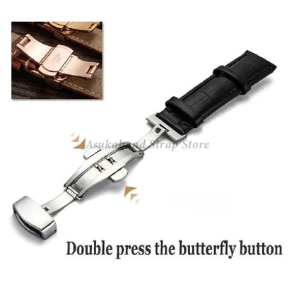 For Tissot Seiko Calf Genuine Leather WatchBand Alligator Grain Butterfly Clasp Watch Strap 12/13/14/15/16/17/18/19/20/22mm 24mm