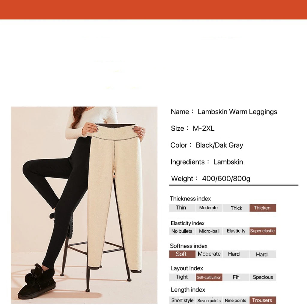 1pcs Winter Leggings Women Cotton Extra Thick Warm Pants Fashion Thermal Legging Slim Black Elastic High Waist Solid Leggings