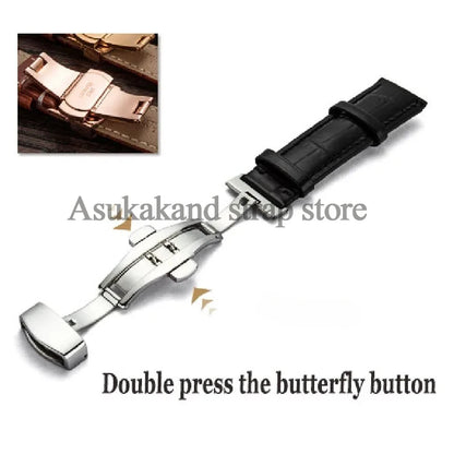 For Tissot Seiko Calf Genuine Leather WatchBand Alligator Grain Butterfly Clasp Watch Strap 12/13/14/15/16/17/18/19/20/22mm 24mm